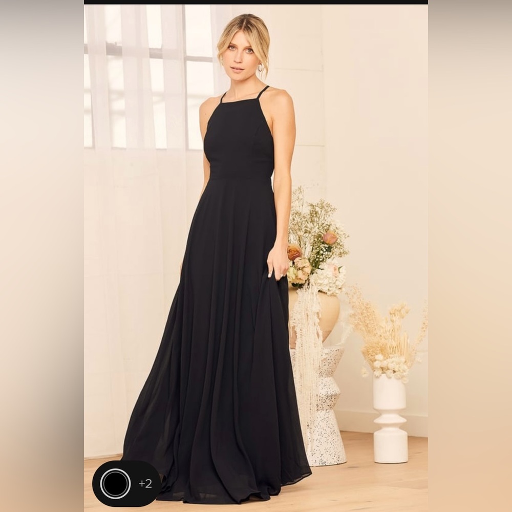 Lulus Mythical kind of love black maxi dress size medium